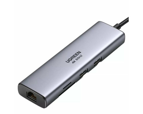 USB-хаб UGREEN CM512 USB-C to 2*USB3.0+HDMI+RJ45+SD&TF +PD port Converter (UGR-90568)