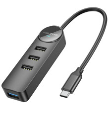 Адаптер Borofone DH5 Erudite 4-in-1 adapter(Type-C to USB3.0*4)(L=0.2M) (6941991104244)