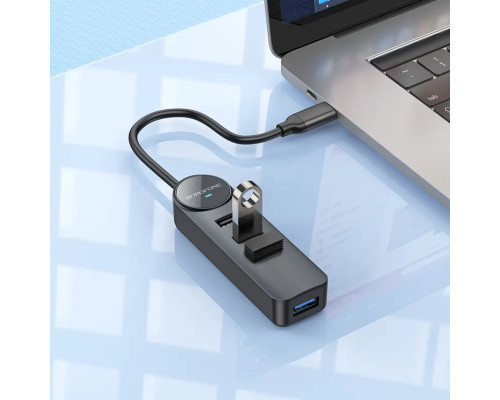 Адаптер Borofone DH5 Erudite 4-in-1 adapter(Type-C to USB3.0*4)(L=0.2M) (6941991104244)