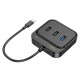 Хаб HOCO HB37 Easy link 6-in-1 Multiport Adapter(HDTV+RJ45+USB3.0+USB2.0*2+PD100W) Black