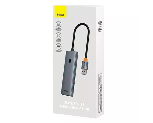 USB-Hub Baseus UltraJoy Series 4-Port HUB Space Grey（USBA to USB3.0*4）