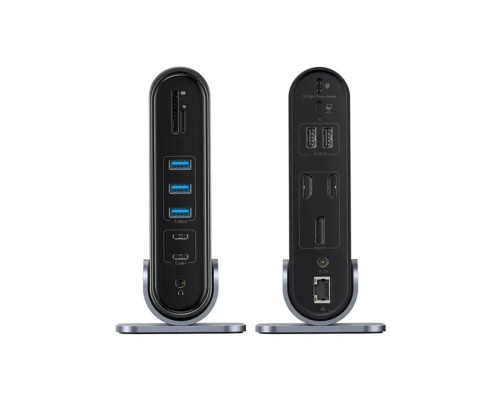 USB-хаб Baseus UnionJoy 17-Port Triple-Display Docking Station Space Grey（USB-C to HDMI4K@60Hz*2+DP4K@60Hz*1+USB3.0*3+USB-C3.0*2+USB2.0*2+PD*1+PC*1+ (B00532304811-00)