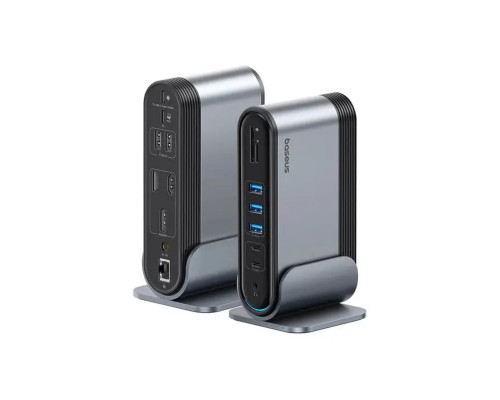 USB-хаб Baseus UnionJoy 17-Port Triple-Display Docking Station Space Grey（USB-C to HDMI4K@60Hz*2+DP4K@60Hz*1+USB3.0*3+USB-C3.0*2+USB2.0*2+PD*1+PC*1+ (B00532304811-00)