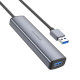 Адаптер BOROFONE DH12 Smart 4-in-1 converter(USB to USB3.0*4)(L=1.2M) Metal Gray