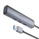 Адаптер BOROFONE DH12 Smart 4-in-1 converter(USB to USB3.0*4)(L=1.2M) Metal Gray