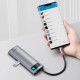 USB-хаб Baseus Metal Gleam Series 7-Port HUB Space Grey （Type-C to HDMI4K@60Hz*1+USB3.0*3+PD*1+SD/TF*1) (B00030708811-00)