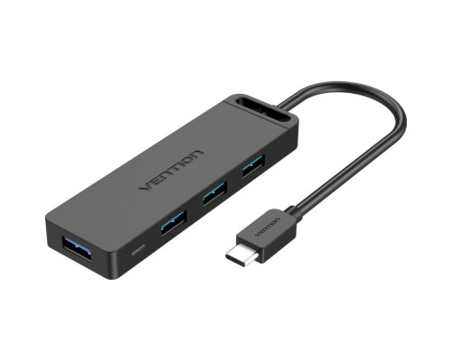 Хаб Vention Type-C to 4-Port USB 3.0 Hub with Power Supply Black 0.5M ABS Type (TGKBD)