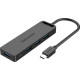 Хаб Vention Type-C to 4-Port USB 3.0 Hub with Power Supply Black 0.5M ABS Type (TGKBD)