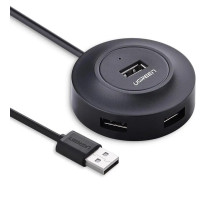 Хаб UGREEN USB 2.0 Hub 4 Ports 1m (Black) (UGR-20277)