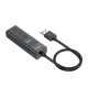 Кабель-перехiдник HOCO HB25 Easy mix 4-in-1 converter(USB to USB3.0+USB2.0*3) Black