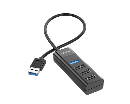 Кабель-перехiдник HOCO HB25 Easy mix 4-in-1 converter(USB to USB3.0+USB2.0*3) Black