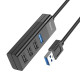 Кабель-перехiдник HOCO HB25 Easy mix 4-in-1 converter(USB to USB3.0+USB2.0*3) Black