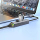 Кабель-перехiдник HOCO HB34 Easy link USB Gigabit Ethernet adapter(USB to USB3.0*3+RJ45) Metal Gray