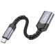 Кабель-перехідник HOCO UA24 Type-C male to USB female 3.0 converter Metal Gray