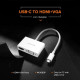 UGREEN USB Type C to HDMI + VGA Converter (White) (UGR-30843)