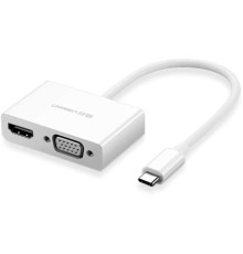 UGREEN USB Type C to HDMI + VGA Converter (White) (UGR-30843)