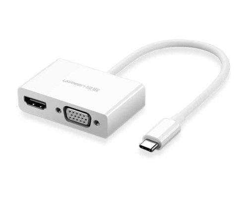 UGREEN USB Type C to HDMI + VGA Converter (White) (UGR-30843)