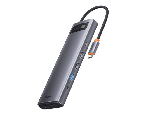 USB-хаб Baseus Metal Gleam Series 12-in-1 Multifunctional Type-C HUB Docking Station Gray (WKWG020213)