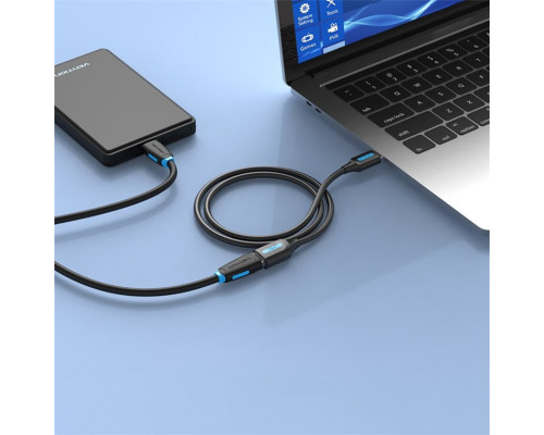 Кабель Vention USB 2.0 A Male to A Female Extension Cable 1M black PVC Type (CBIBF) (CBIBF)