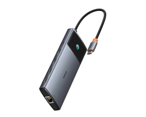 USB-хаб Baseus Metal Gleam Series II 10-in-1 USB HUB Cosmic Black(USB-C to 1*HDMI4K@120Hz+1*HDMI4K@60Hz+1*USB-A(10Gbps)+1*USB-C(10Gbps)+2*USB-A(480Mbp (B00061800123-00)