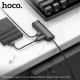 Кабель-перехiдник HOCO HB41 Easy safety 4-in-1 Adapter(USB to USB2.0*4)(L=1.2M) Black (6942007615136)