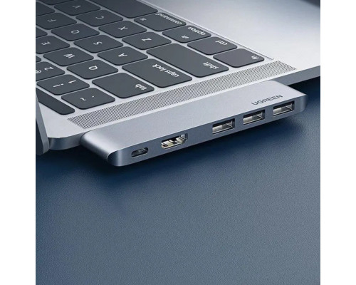 USB-Хаб UGREEN CM251 Dual USB-C To HDMI+3*USB 3.0 A+Type C Female Converter (UGR-60559)
