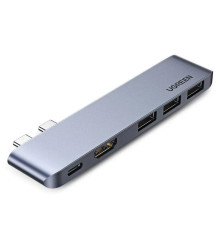 USB-Хаб UGREEN CM251 Dual USB-C To HDMI+3*USB 3.0 A+Type C Female Converter (UGR-60559)