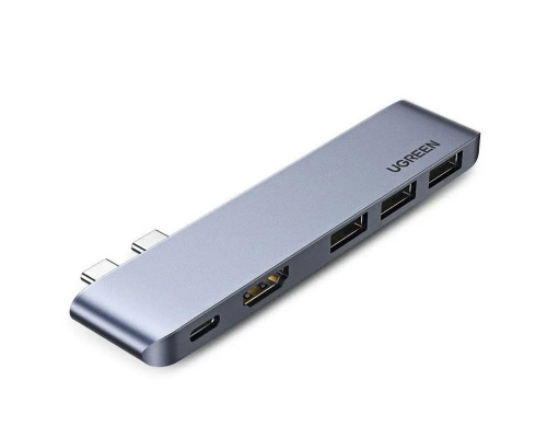 USB-Хаб UGREEN CM251 Dual USB-C To HDMI+3*USB 3.0 A+Type C Female Converter (UGR-60559)