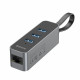 USB-Hub Baseus Steel Cannon Series USB A to USB3.0*3+RJ45 HUB Adapter Dark gray