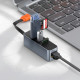 USB-Hub Baseus Steel Cannon Series USB A to USB3.0*3+RJ45 HUB Adapter Dark gray