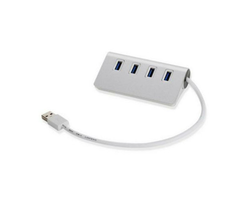 USB-Hub Maiwo KH001 USB 3.0 TYPE-C to 4 USB3.0, blue backlight, cable 0.15m, Silver