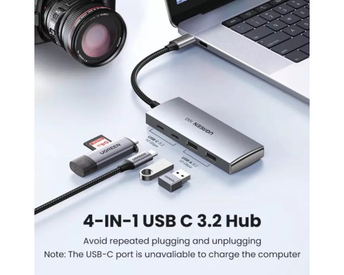 Хаб UGREEN CM480 USB-C to 2× USB 3.2+2×USB-C Adapter 10G (UGR-30758)