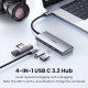 Хаб UGREEN CM480 USB-C to 2× USB 3.2+2×USB-C Adapter 10G (UGR-30758)