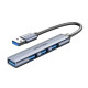 USB-хаб Vention USB 3.0 to USB 3.0/USB 2.0*3 Mini Hub 0.15M Gray Metal Type (CKOHB) (CKOHB)