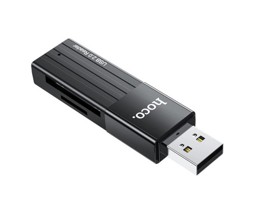 Хаб HOCO HB20 Mindful 2-in-1card reader(USB2.0) Black