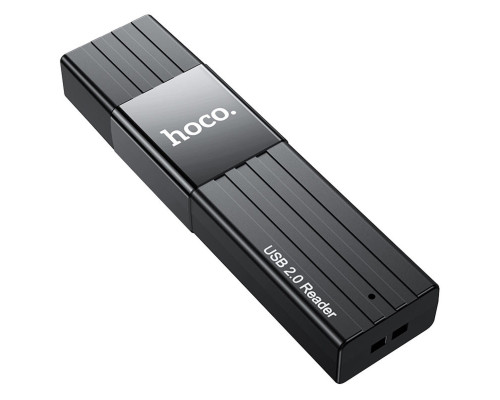 Хаб HOCO HB20 Mindful 2-in-1card reader(USB2.0) Black