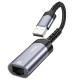 Кабель-перехідник HOCO UA26 USB ethernet adapter(100 Mbps) Metal Gray