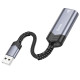 Кабель-перехідник HOCO UA26 USB ethernet adapter(100 Mbps) Metal Gray