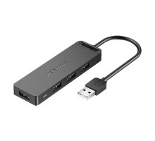 Хаб Vention 4-Port USB 2.0 Hub With Power Supply 0.15M Black (CHMBB)