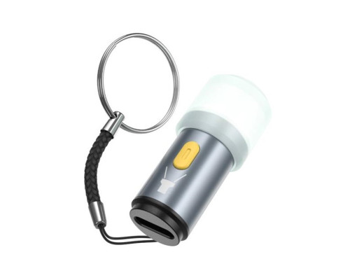 Перехідник HOCO UA38A Type-C to LED light adapter Gray (6942007647717)