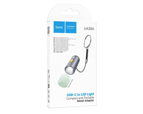 Перехідник HOCO UA38A Type-C to LED light adapter Gray (6942007647717)