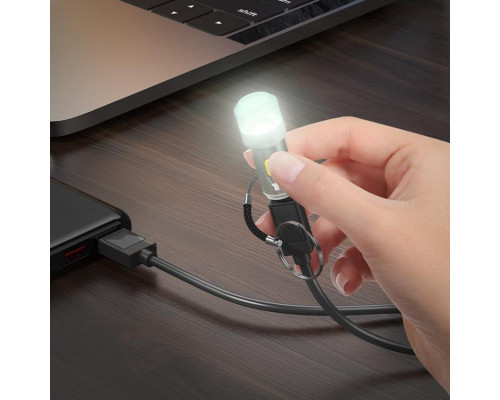 Перехідник HOCO UA38A Type-C to LED light adapter Gray (6942007647717)