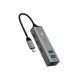 USB-Hub Baseus Cube Type-C to USB3.0*3+USB2.0*2 HUB Adapter Dark gray