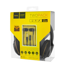 Навушники HOCO W24 Enlighten headphones with mic set Gold (2x1)
