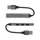 USB HUB Hoco HB26 4 in 1 adapter (USB to USB3.0+USB2.0*3) Metal Gray NBB-140454