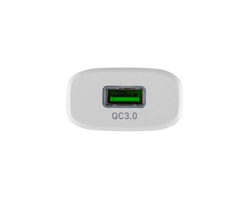 Зарядний пристрій Hoco C12Q, 1USB, QC3.0, білий (Type-C) NBB-123424