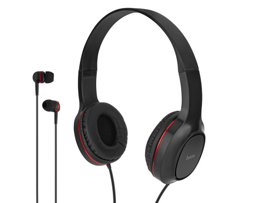 Навушники HOCO W24 Enlighten headphones with mic set Red (2x1) NBB-139692