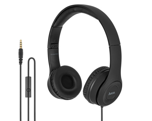 Навушники HOCO W21 Graceful charm wire control headphones Black (Мікрофон) NBB-139693