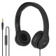 Навушники HOCO W21 Graceful charm wire control headphones Black (Мікрофон) NBB-139693