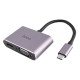 USB HUB Hoco HB29 Easy-lead Type-C multifunction converter (HDTV+VGA) Metal Gray NBB-139697